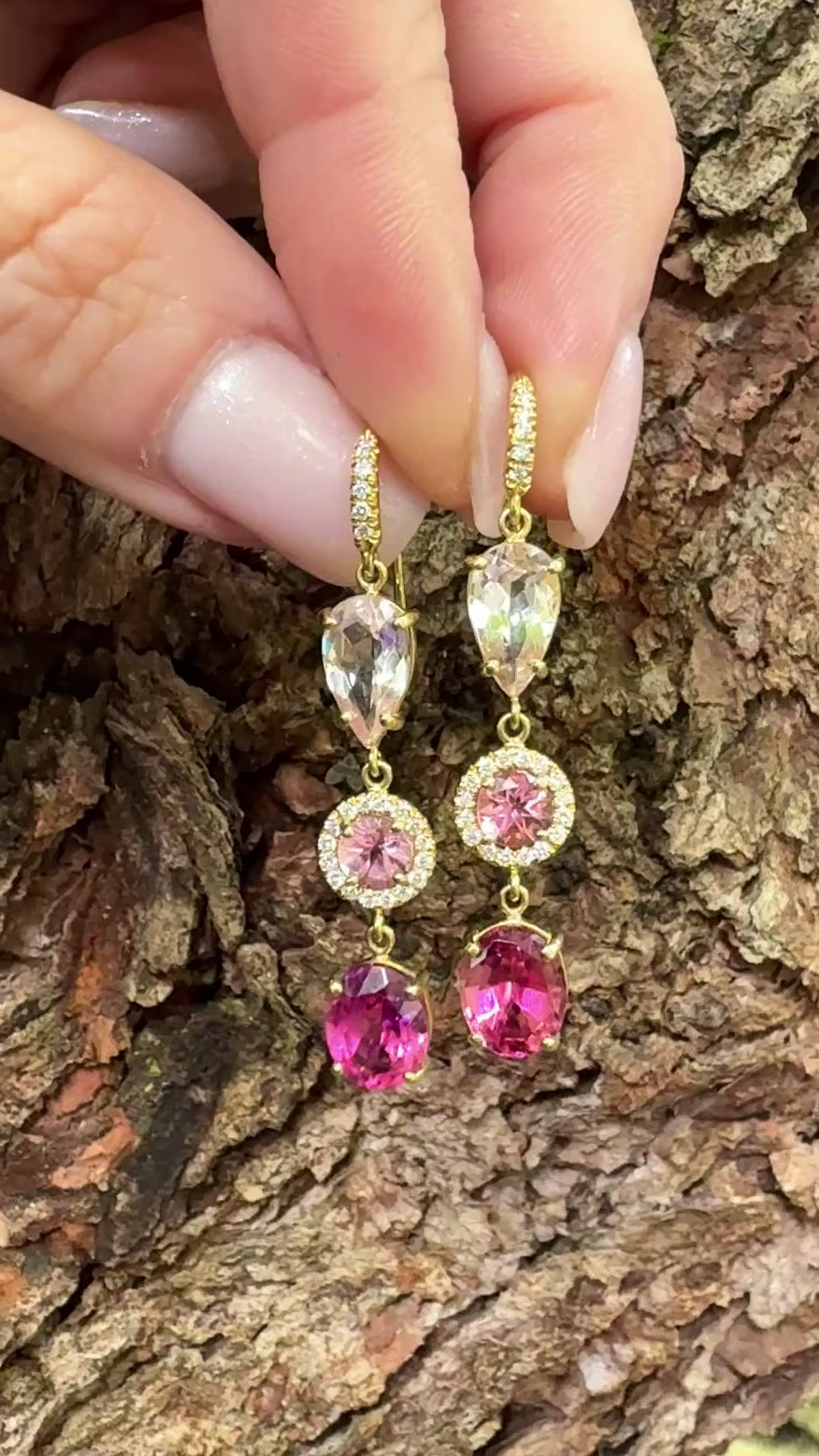 Morganite and Pink Tourmaline Gemma Earrings