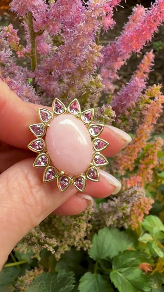 Pink Opal and Pink Sapphire Blossom Ring