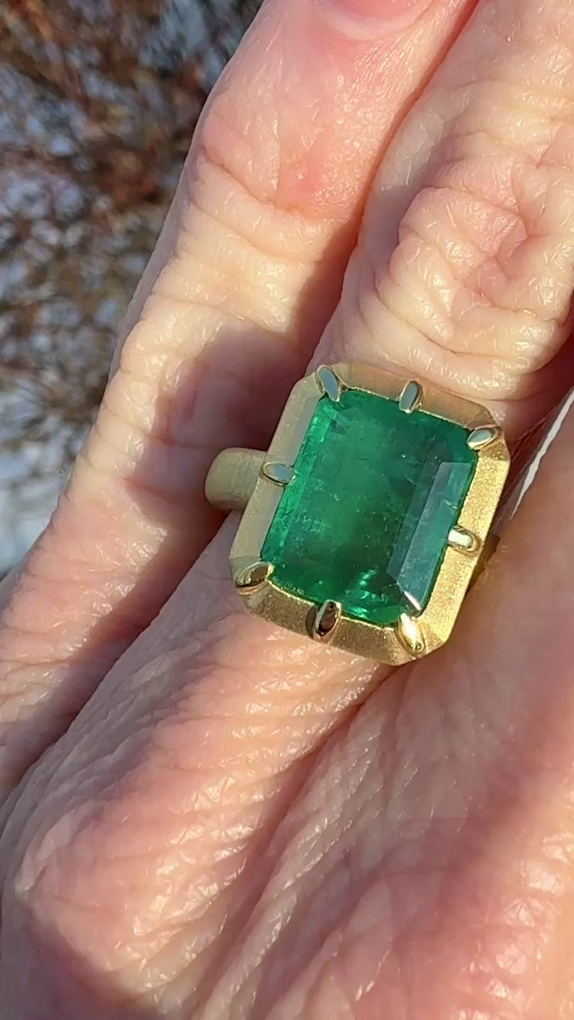 Emerald Cut Emerald Griffen Ring