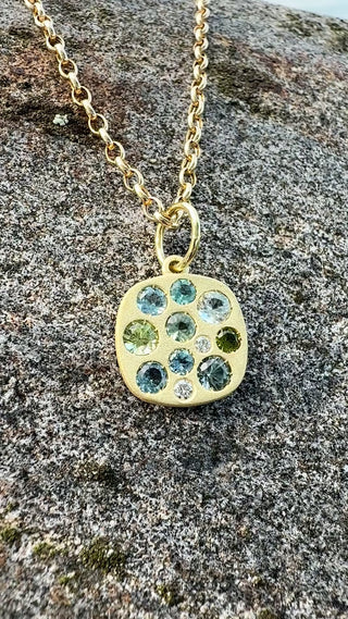 Aquamarine and Green Tourmaline Giselle Necklace