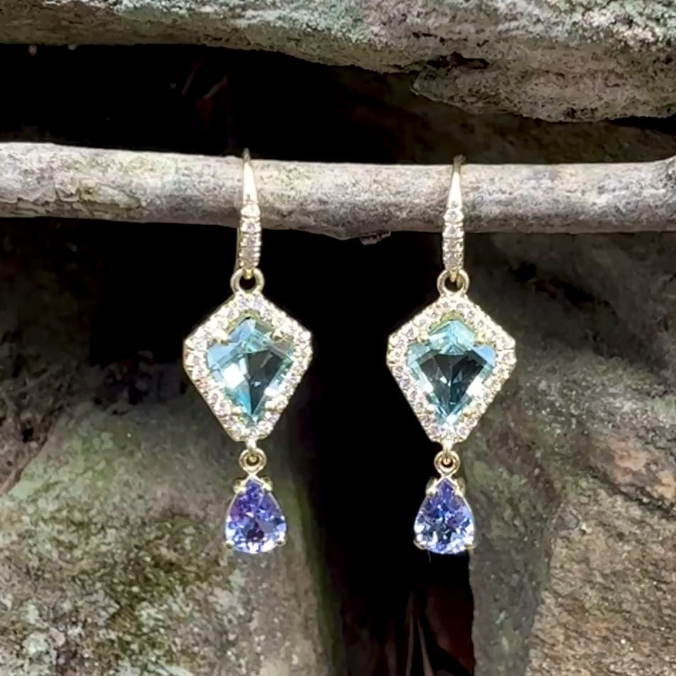 Aquamarine and Tanzanite Gemma Earrings