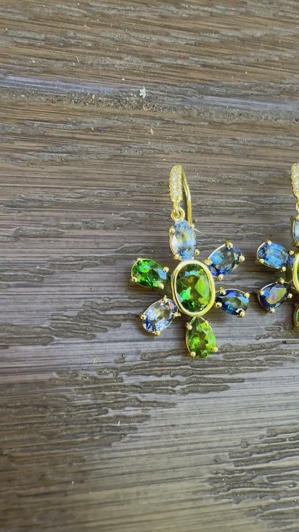Blue Sapphire and Tsavorite Paloma Earrings