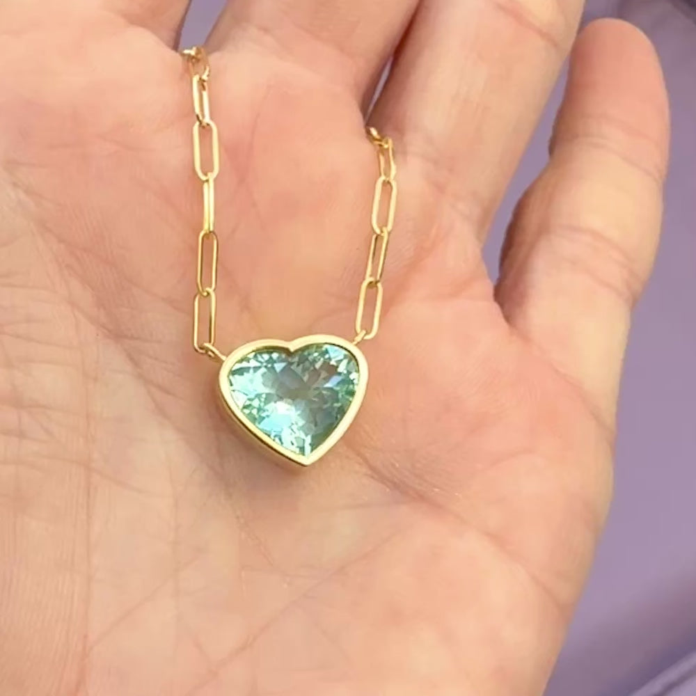 Heart Shaped Aquamarine Bea Necklace