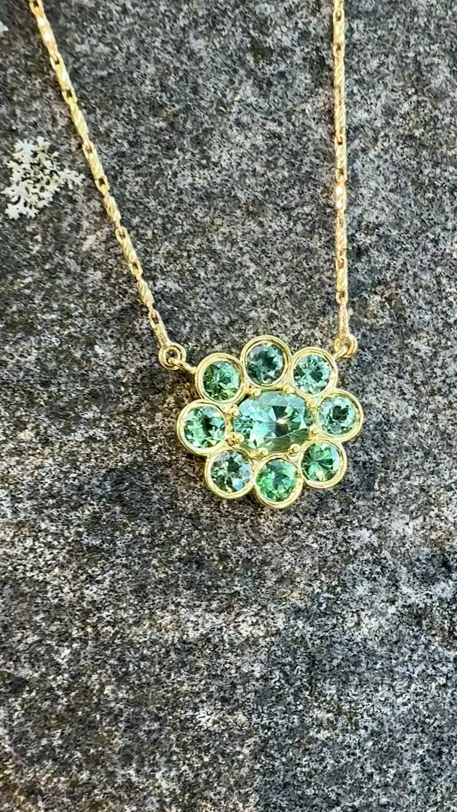 Green Tourmaline Blossom Necklace