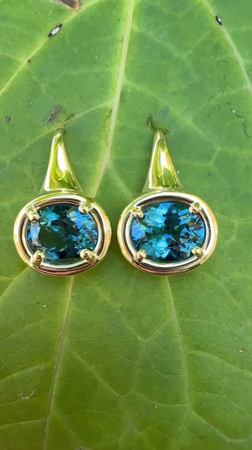 Oval London Blue Topaz Kindle Earrings