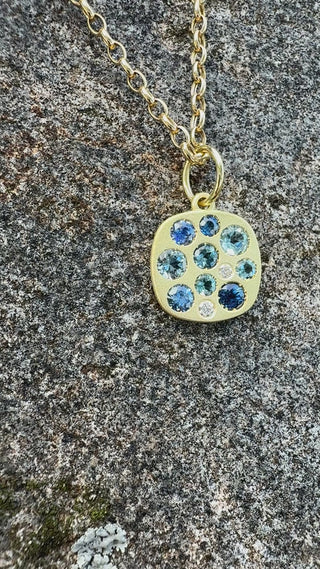 Aquamarine and Blue Sapphire Giselle Necklace
