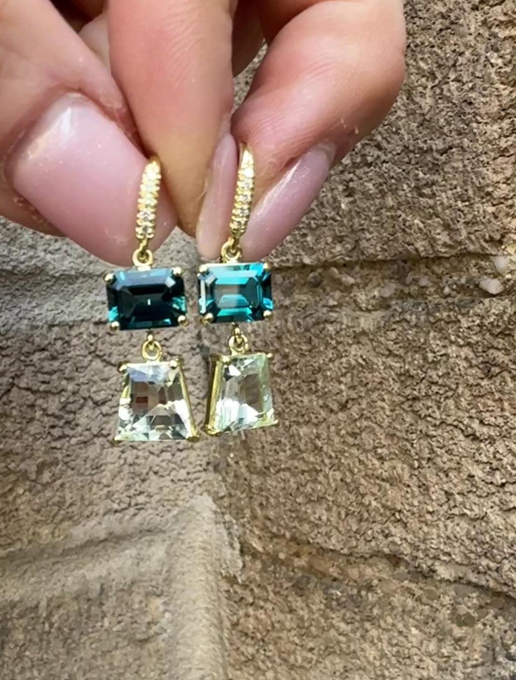 London Blue Topaz and Aquamarine Joyce Earrings