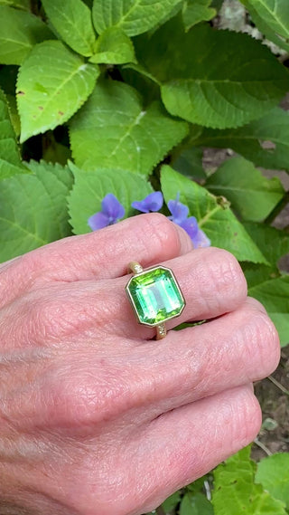 Emerald Cut Green Tourmaline Carmen Ring