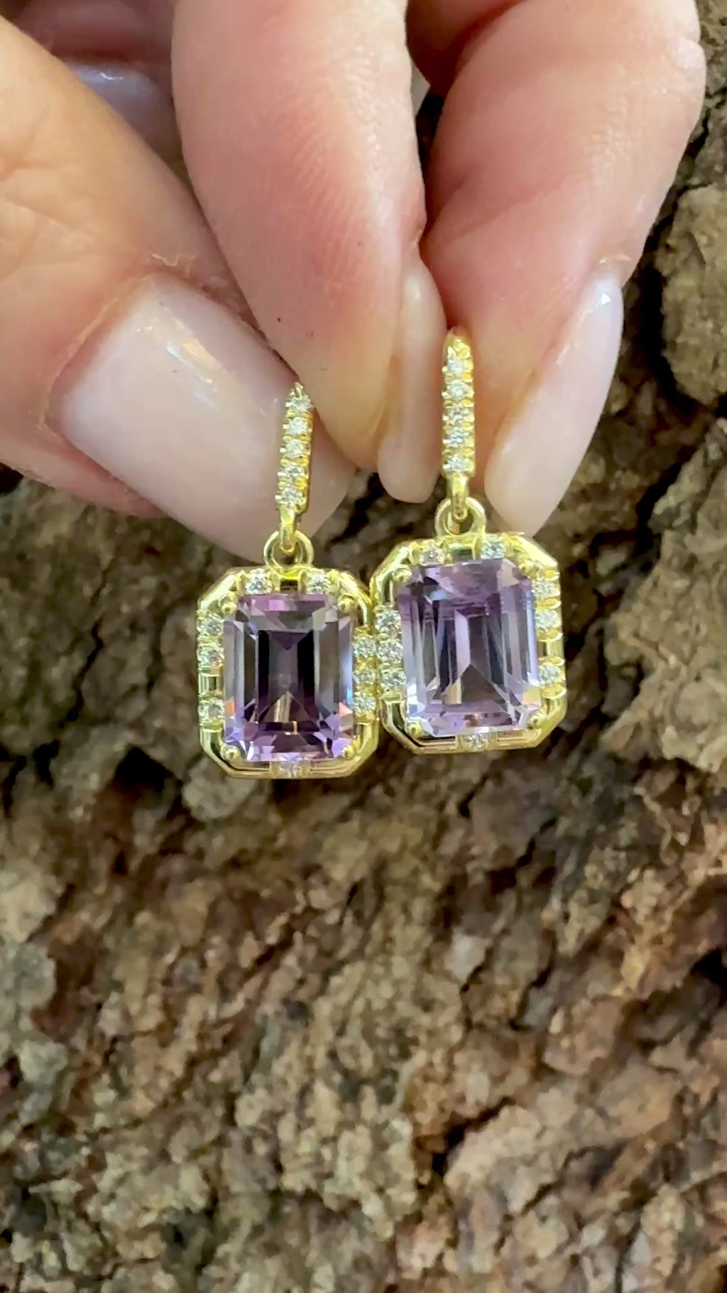 Bicolor Amethyst Sprinkle Earrings
