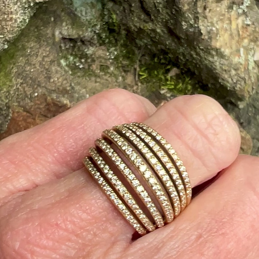 Pavé Diamond Rainbow Ring