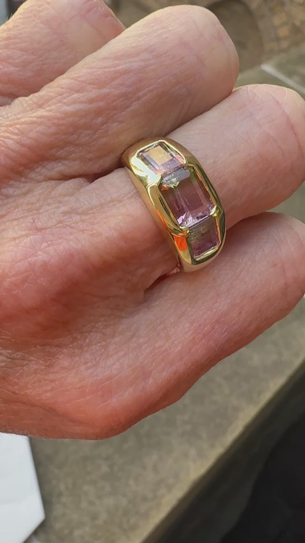 Watermelon Tourmaline Olena Ring
