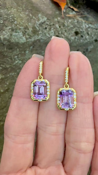 Bicolor Amethyst Sprinkle Earrings