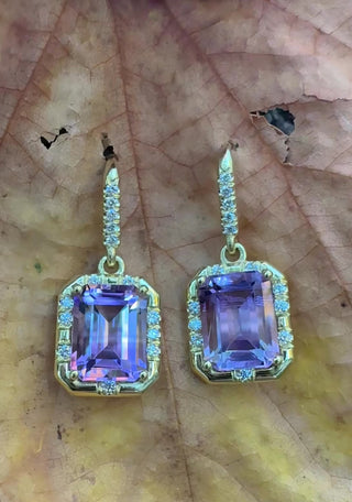 Bicolor Amethyst Sprinkle Earrings