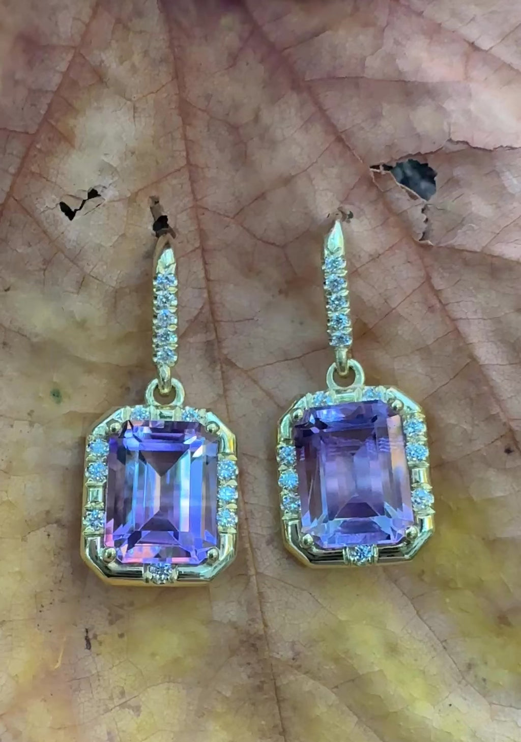 Bicolor Amethyst Sprinkle Earrings