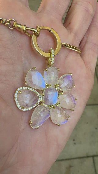 Rainbow Moonstone Gemma Flower Pendant