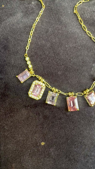 Emerald Cut Spinel Fringe Necklace