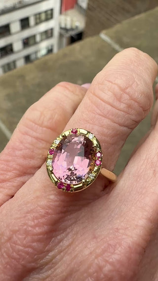 Pink Tourmaline and Pink Sapphire Sprinkle Ring