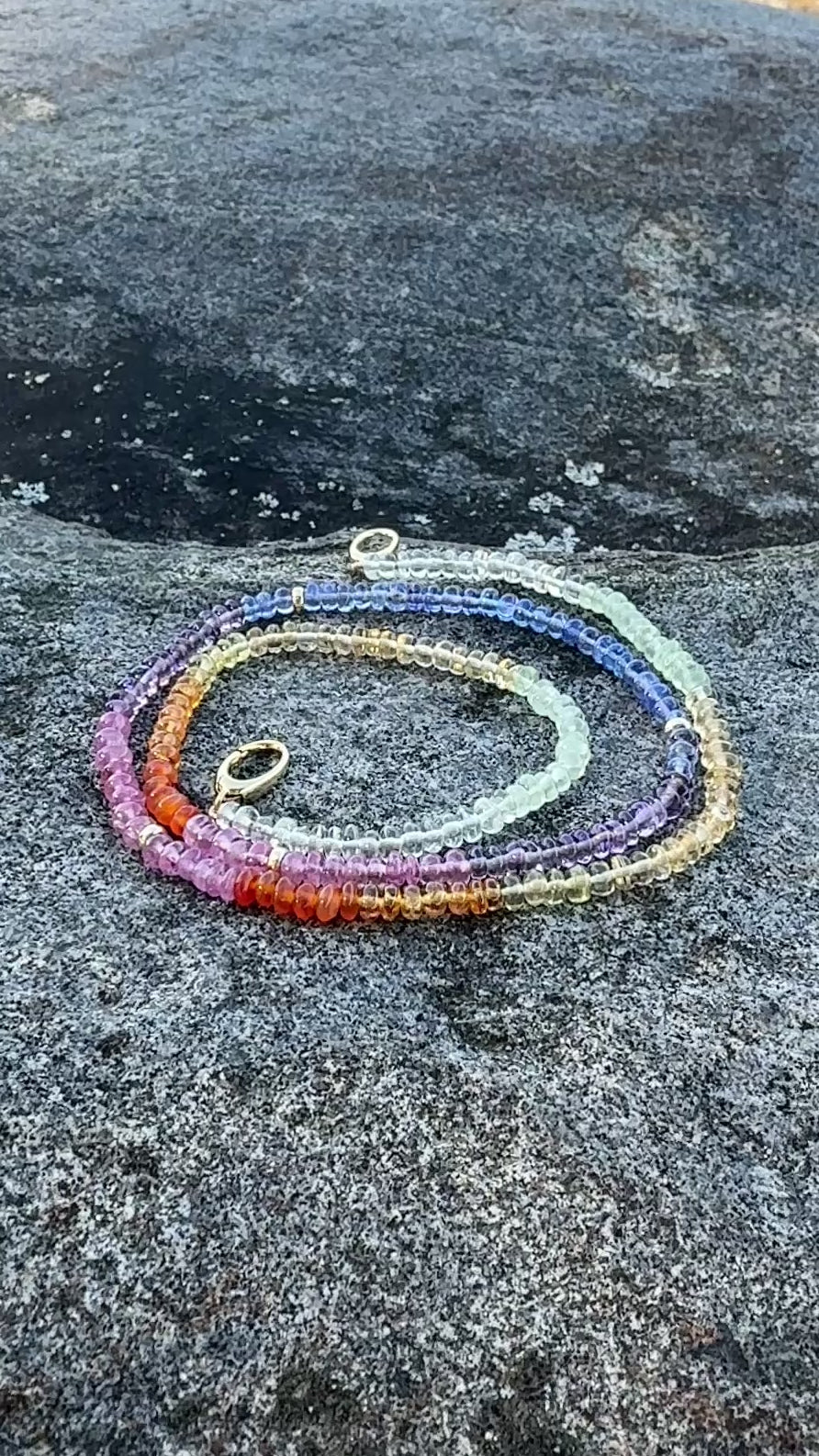 Smooth Rondelle Shaped Multicolor Beaded Necklace