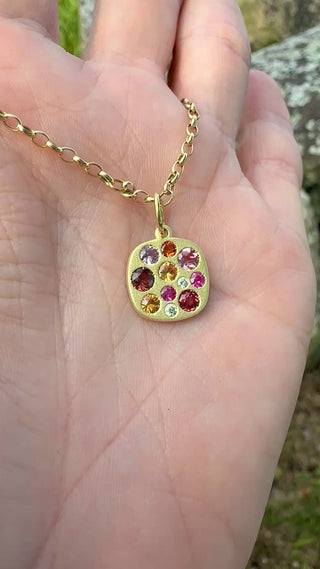 Orange and Pink Sapphire Giselle Necklace