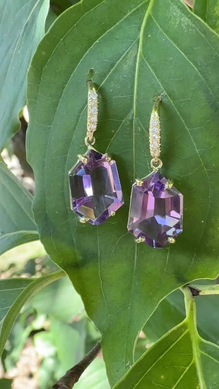 Mirror Cut Amethyst Joyce Earrings