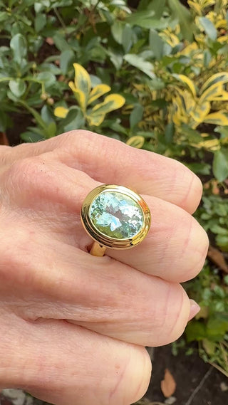 Oval Aquamarine Revival Ring