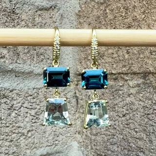 London Blue Topaz and Aquamarine Joyce Earrings