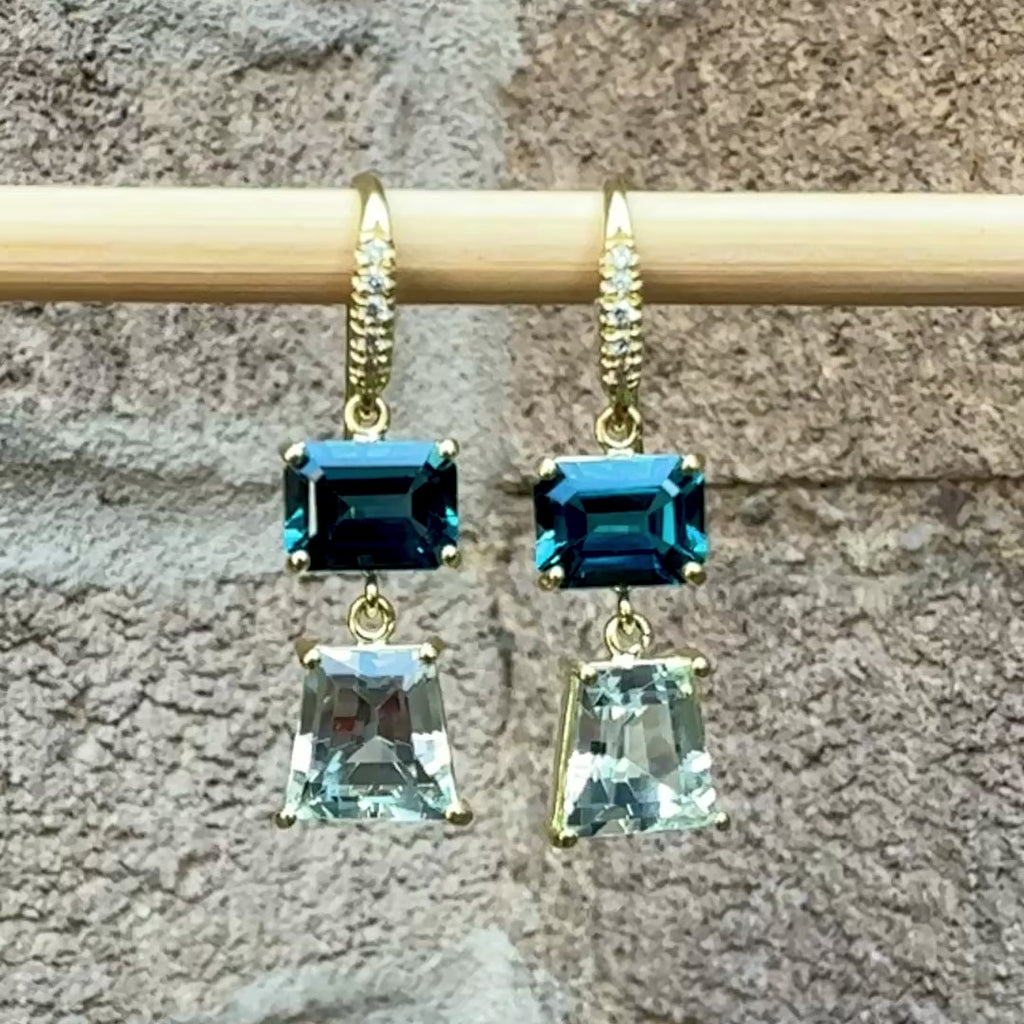 London Blue Topaz and Aquamarine Joyce Earrings