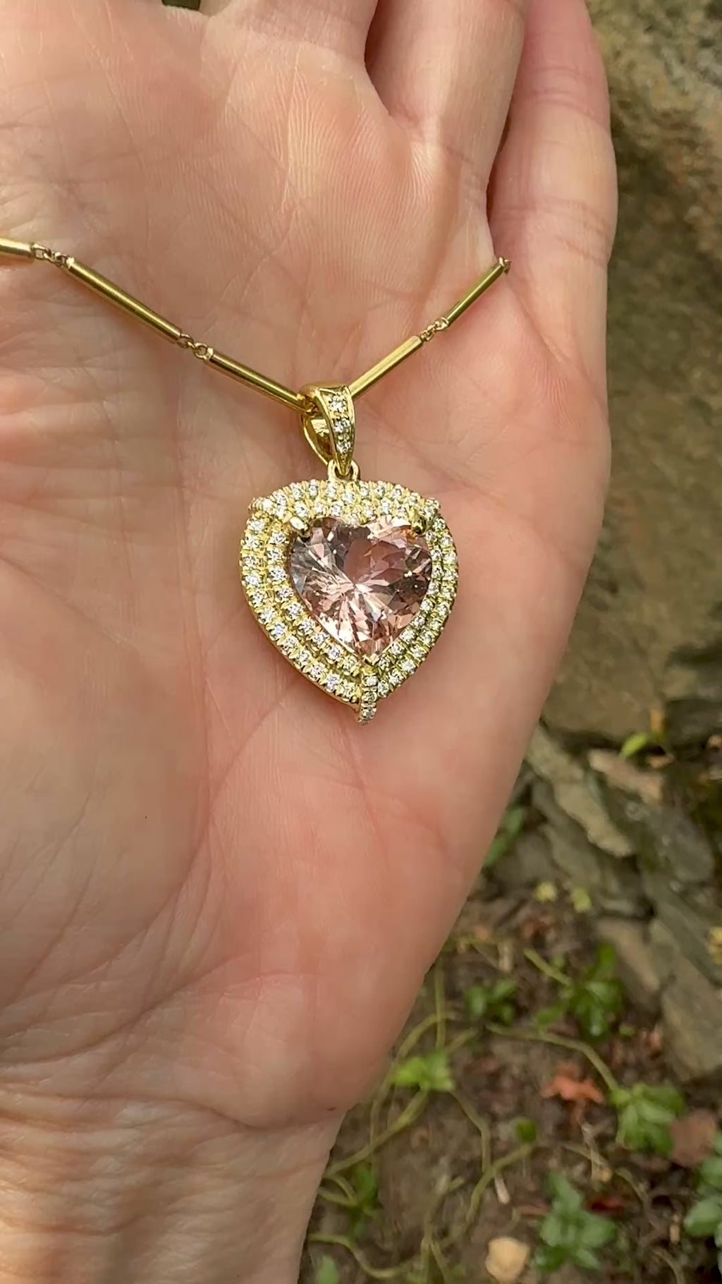 Heart Shaped Morganite Shrine Pendant
