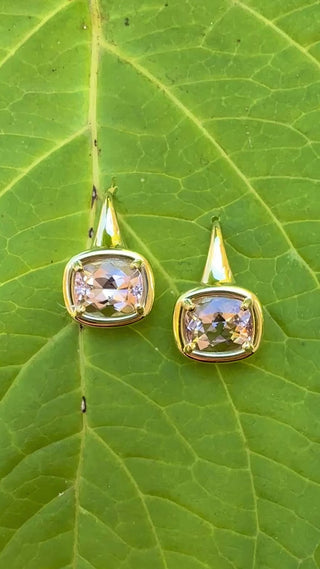 Cushion Cut Morganite Kindle Earrings