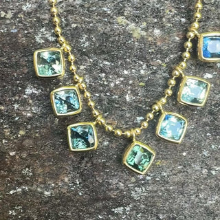 Cushion Cut Sapphire Bali Necklace