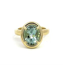 Oval Green Tourmaline Kindle Ring