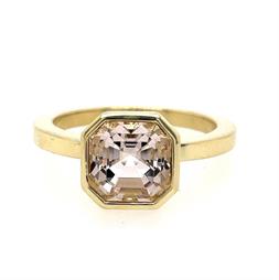 Asscher Cut Morganite Luna Ring