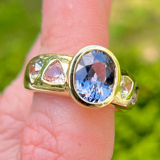 Violet Spinel and Montana Sapphire Samira Ring