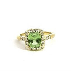 Green Garnet Cushion Mischa Ring