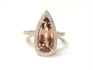 Pear Shaped Cinnamon Tourmaline Rose Gold Ring