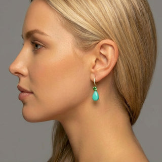 Round Tsavorite and Chrysoprase Briolette Joyce Earrings