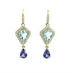 Aquamarine and Tanzanite Gemma Earrings