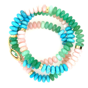 Turquoise, Chrysoprase and Pink Opal Beads