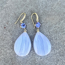 Tanzanite and Briolette Blue Agate Joyce Earrings