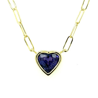Heart Shaped Purple Sapphire Bea Necklace
