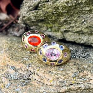 Kunzite and Sapphire Aura Ring