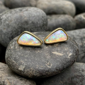 Triangular Opal Zelda Studs