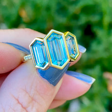 Blue Zircon Triad Ring