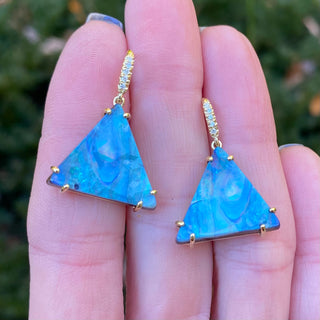 Joyce Triangle Opal Earrings