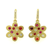 Pink and Orange Sapphire Giselle Flower Earrings