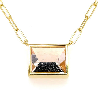 Mirror Cut Morganite Bea Necklace