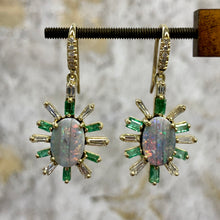 Joyce Starburst Emerald and  Boulder Opal Earrings