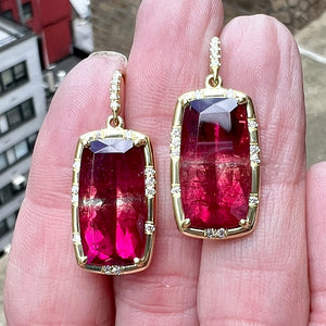 Pink Tourmaline Sprinkle Earrings