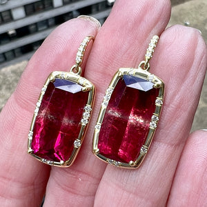 Pink Tourmaline Sprinkle Earrings