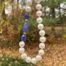 Faceted Pearls with Tanzanite Beads